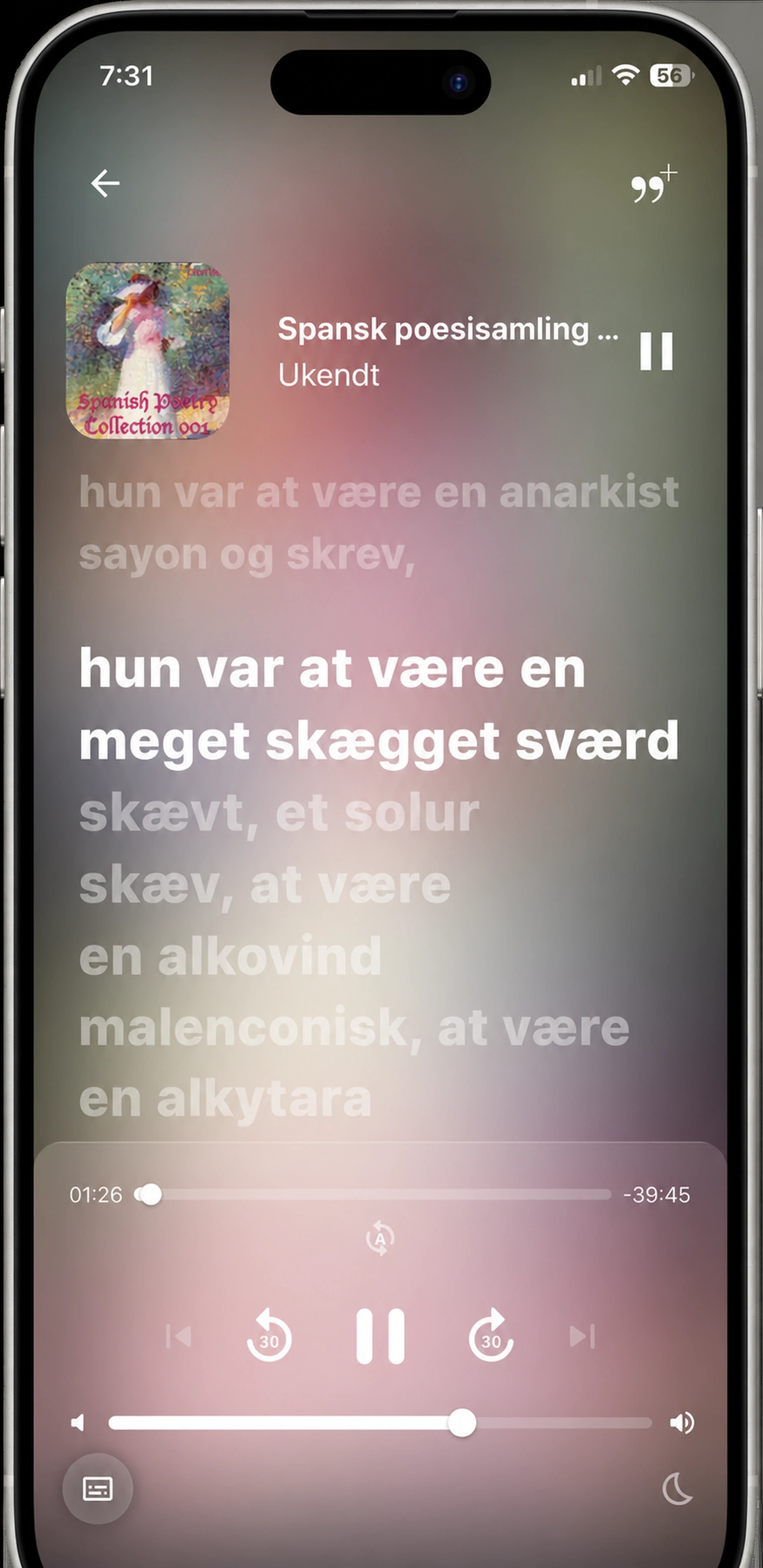 HushBook læsning sammen med en spansk digte samling