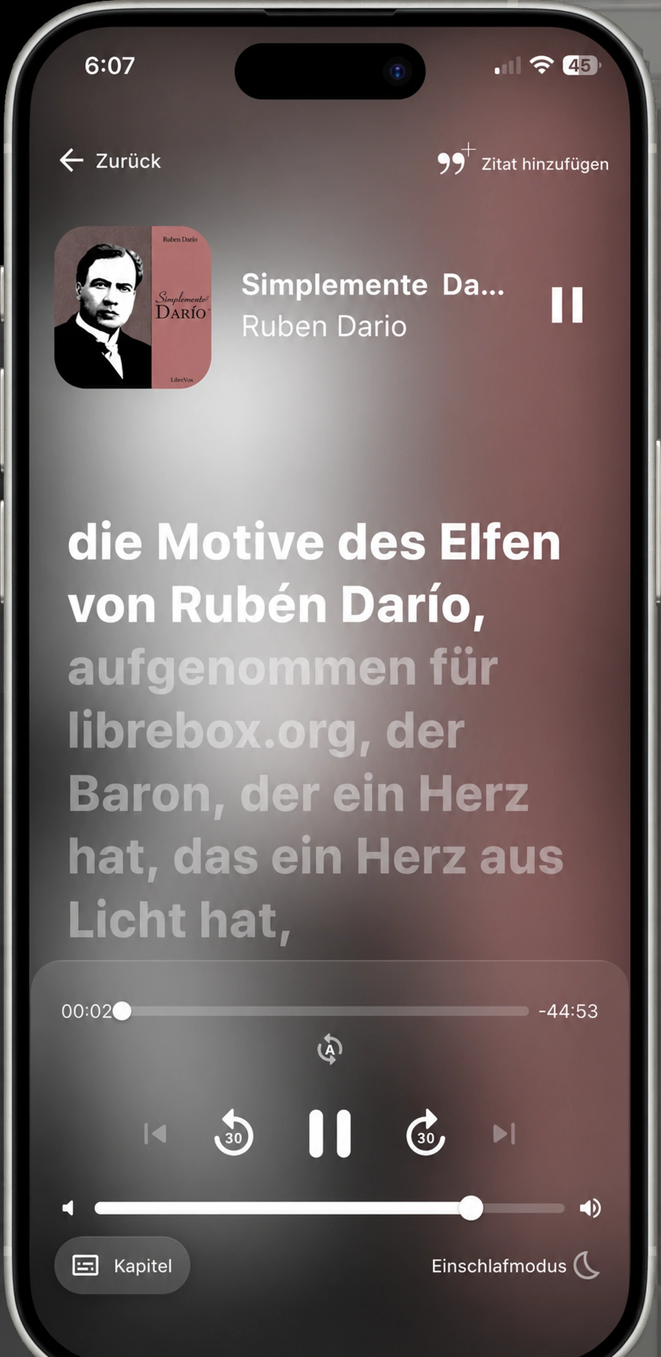 HushBook liest bei Los Motivos del Lobo von Rubén Darío auf Spanisch mit