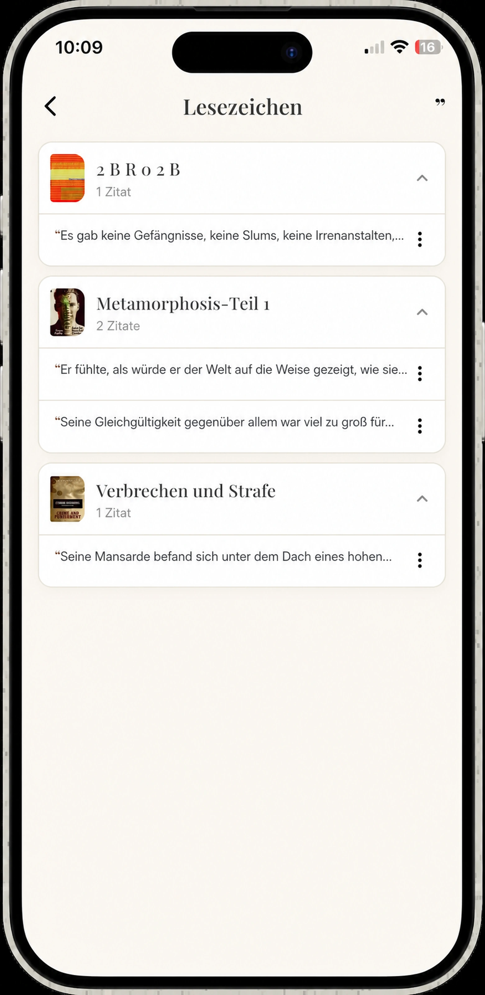 Alle gespeicherten Zitate in HushBook, nach Buch gesammelt