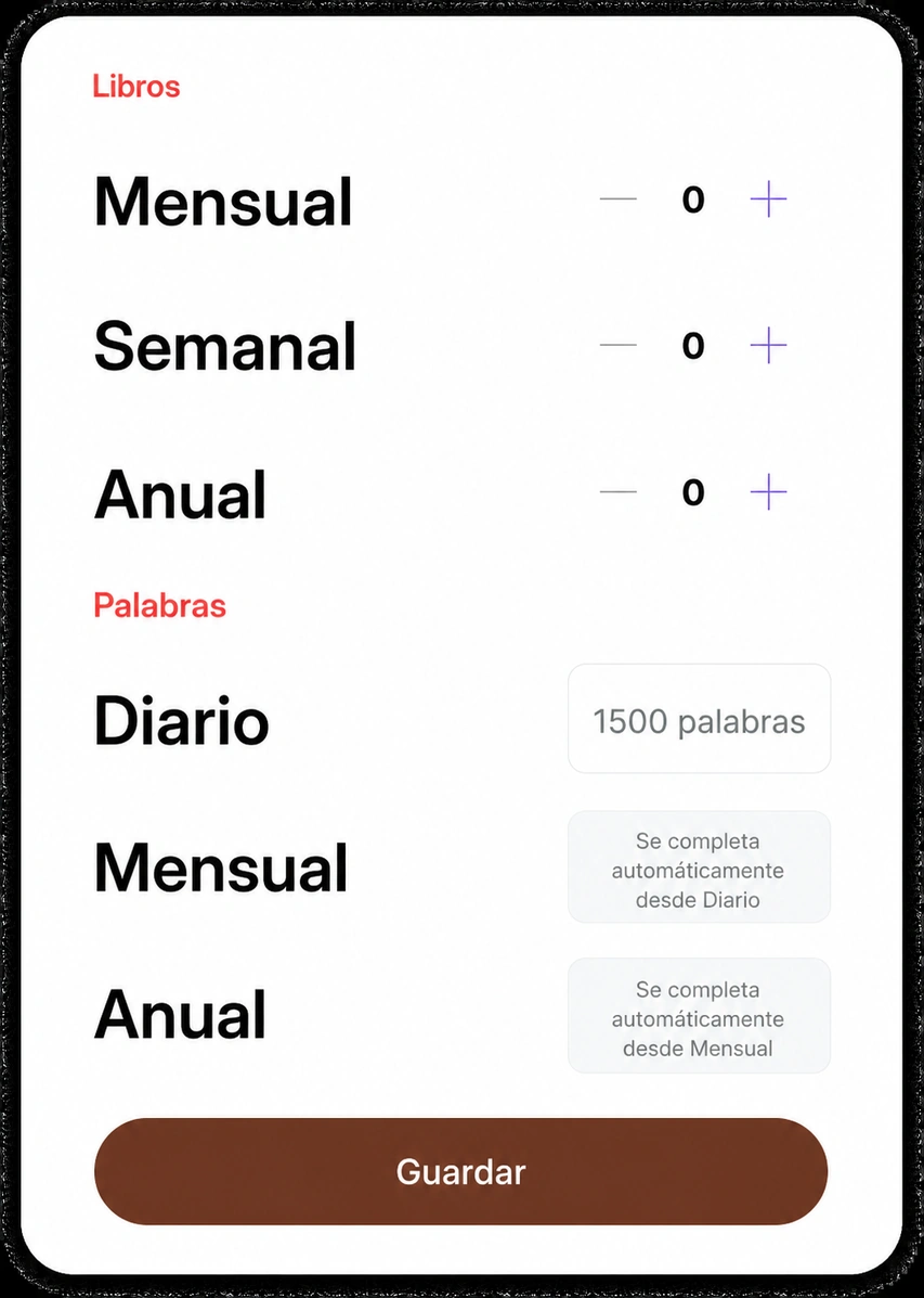 Selección de libros y palabras