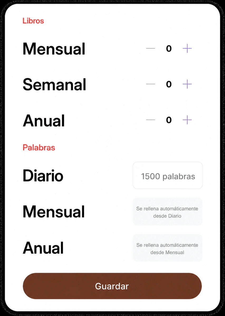 Selección de libros y palabras