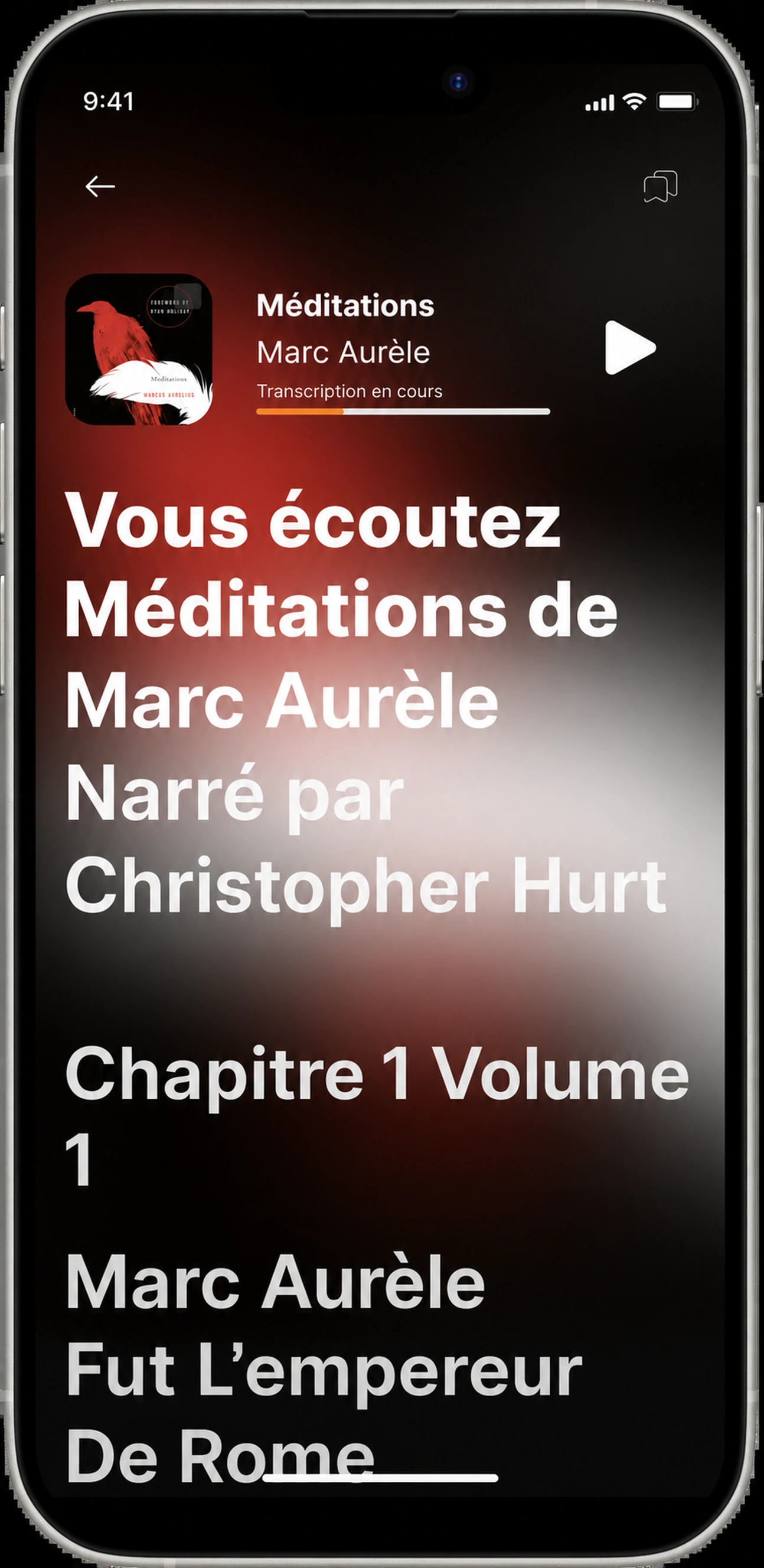 HushBook transcrit Méditations en karaoké mot par mot en direct