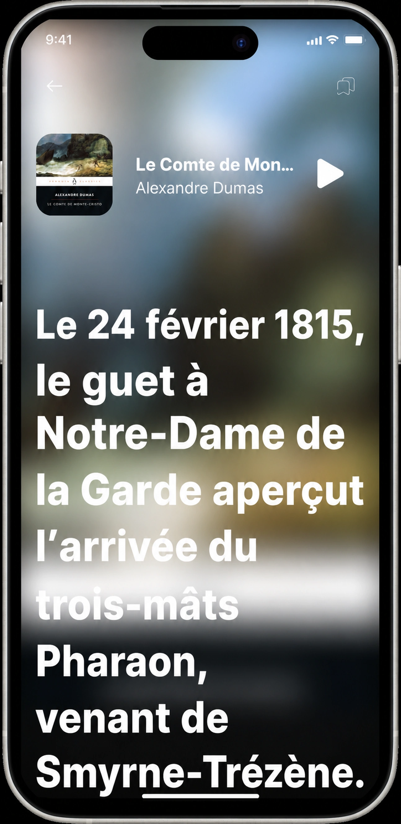 Lecture synchronisée du Comte de Monte-Cristo : chaque mot est mis en évidence au rythme de la narration