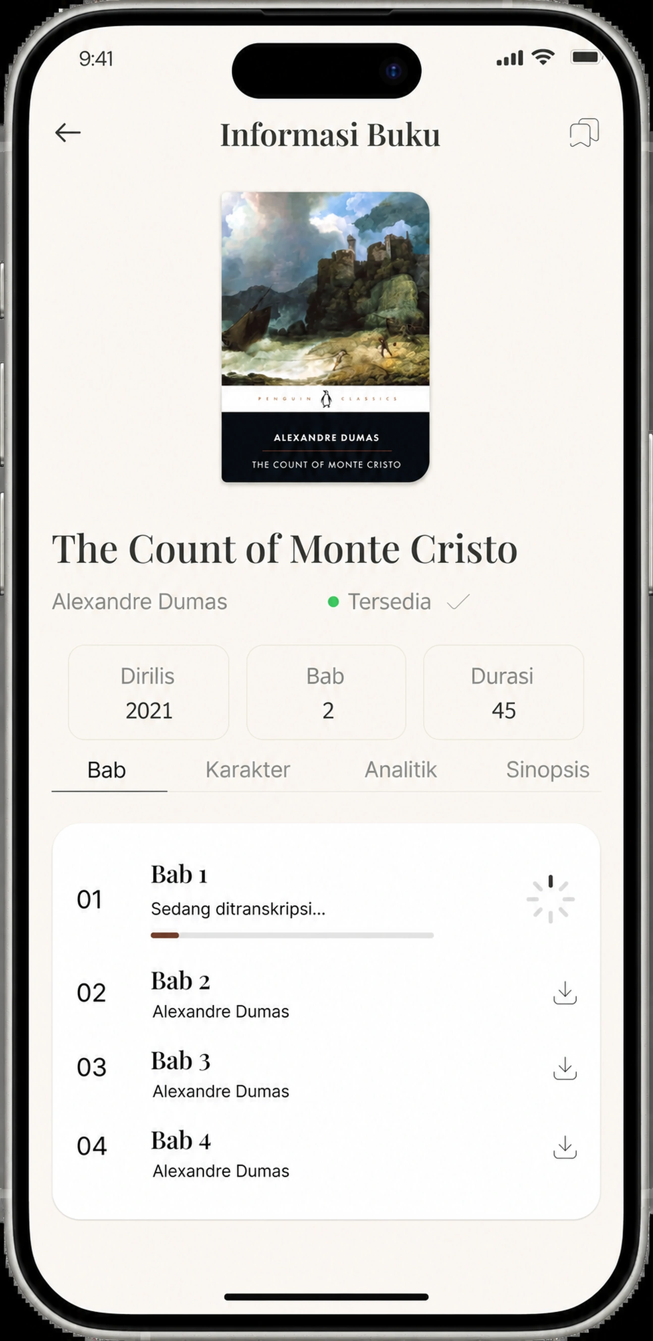 Bab satu mentranscribe dengan progres bar