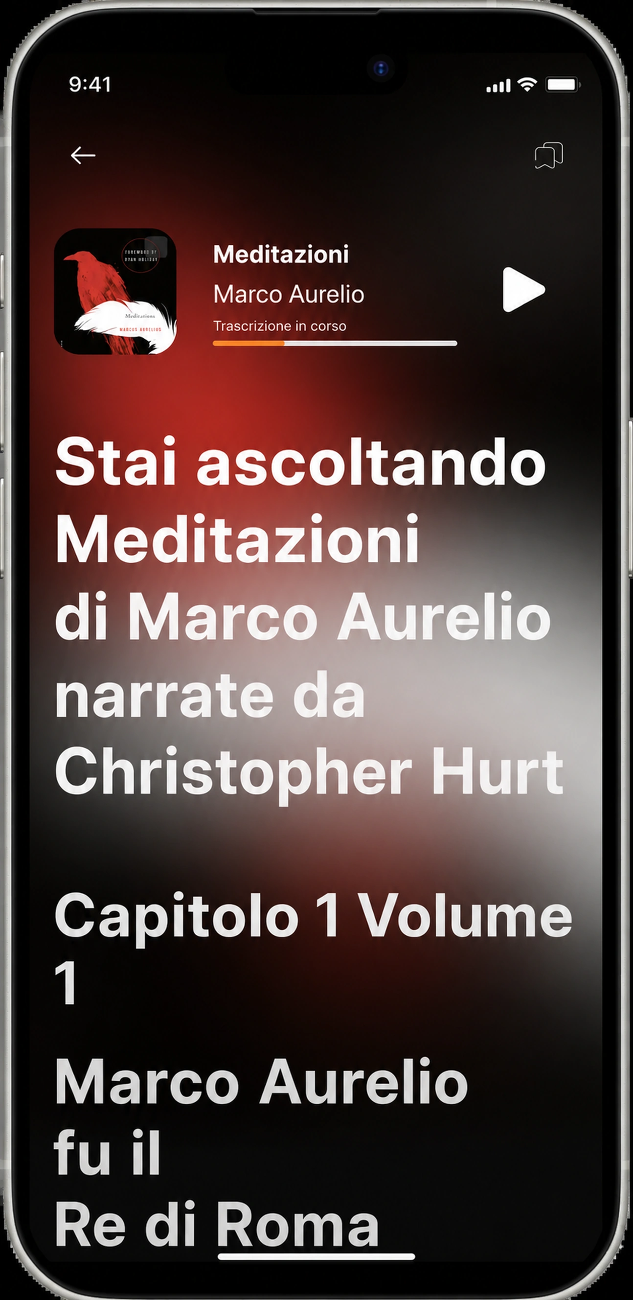 HushBook trascrive Meditazioni in karaoke dal vivo a livello di parola