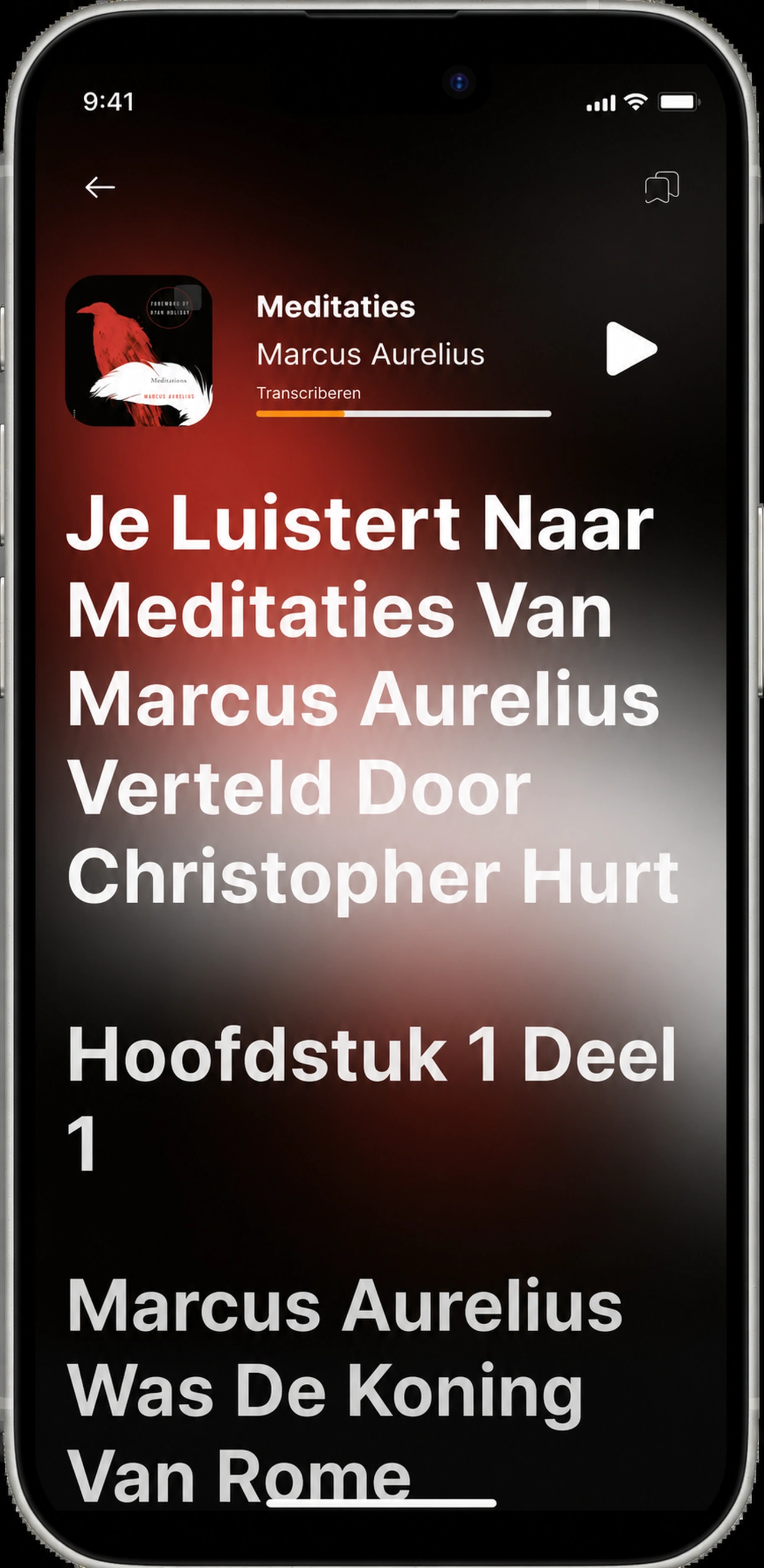 HushBook transcriberen Meditaties in live woord-level karaoke