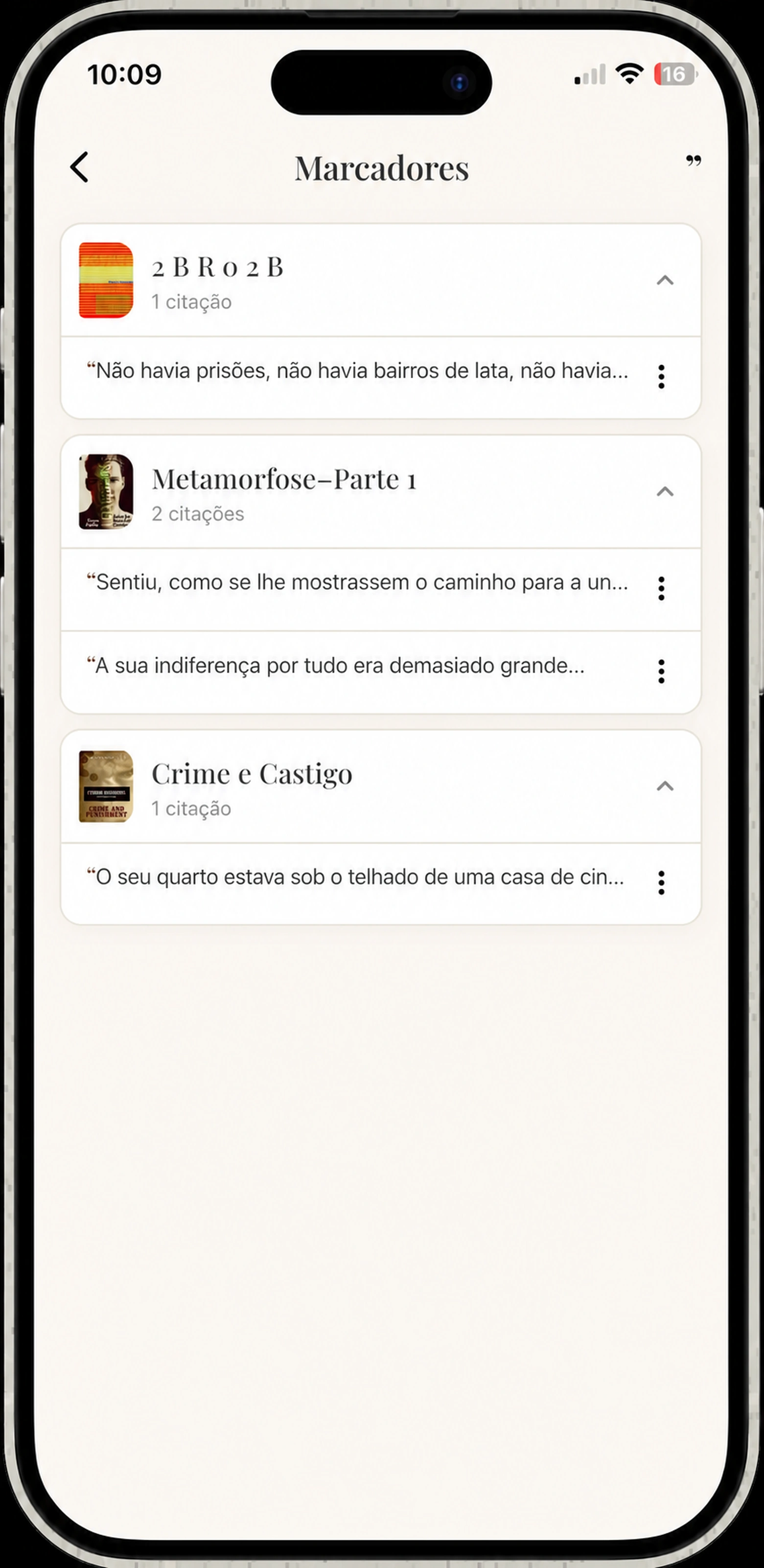 Todas as citações salvas no HushBook, coletadas por livro