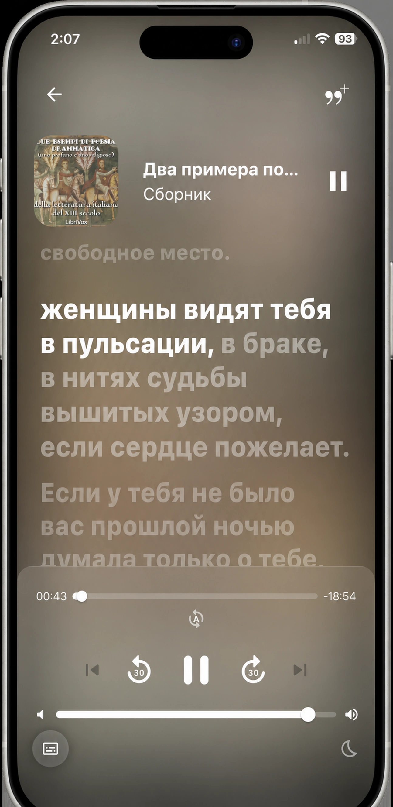 HushBook читает книгу итальянской поэзии