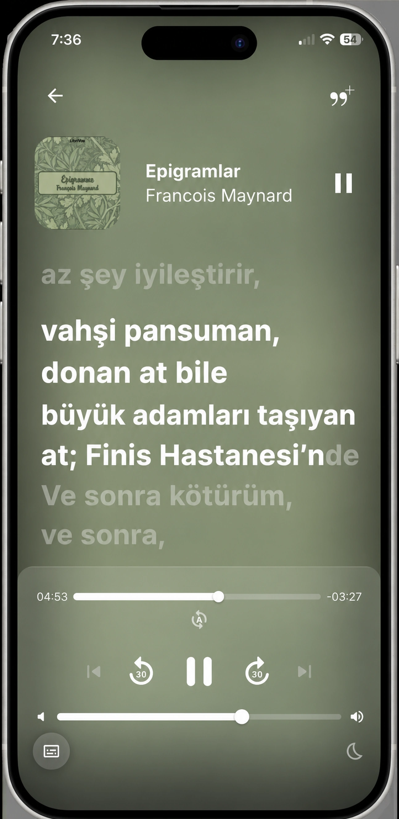 HushBook, Fransa'da François Maynard tarafından Épigramme ile birlikte okuyor