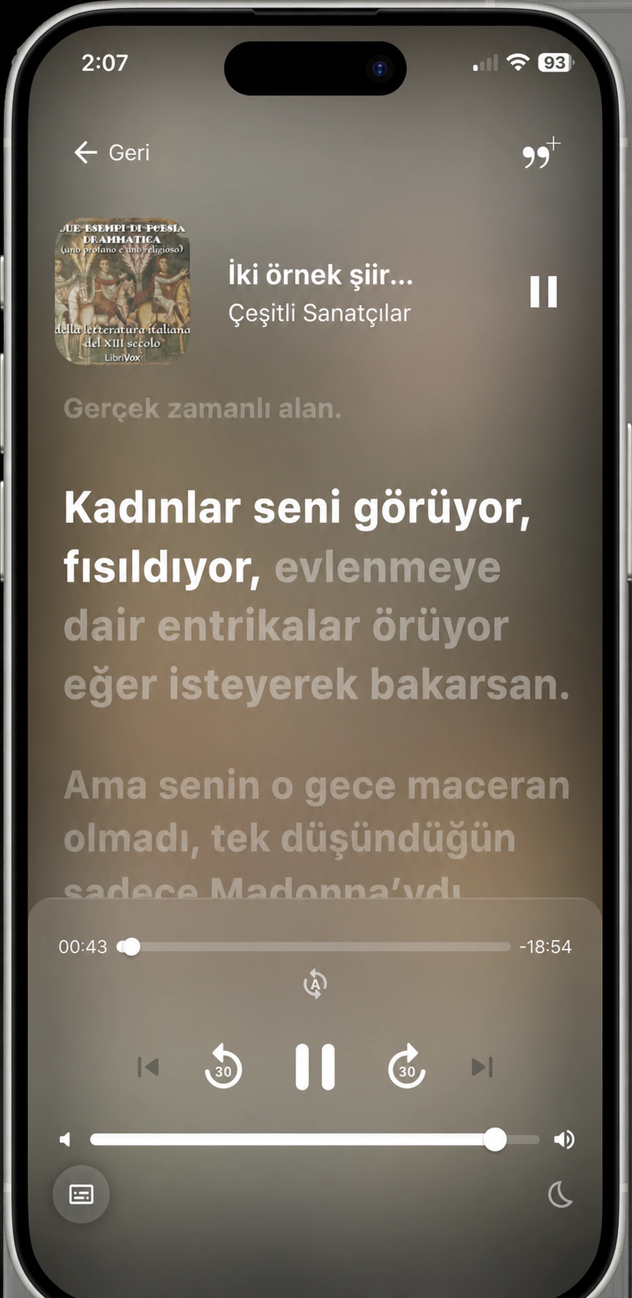 HushBook bir İtalyan şiir kitabı için okuma